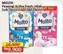 Promo Harga Molto Pewangi Hijab Soft Fresh, Sports Fresh, Active Fresh 780 ml - Alfamart