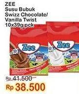 Promo Harga ZEE Susu Bubuk Swizz Chocolate, Vanilla Twist per 10 sachet 40 gr - Indomaret