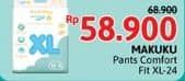 Promo Harga Makuku Comfort Fit Diapers Pants XL24 24 pcs - Alfamidi