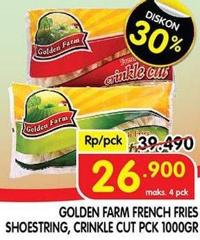 Promo Harga GOLDEN FARM French Fries Shoestring, Crinkle 1000 gr - Superindo