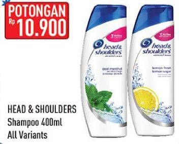 Promo Harga HEAD & SHOULDERS Shampoo All Variants 400 ml - Hypermart
