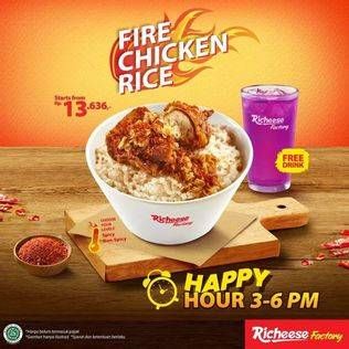 Promo Harga RICHEESE FACTORY Fire Chicken + Rice  - Richeese Factory