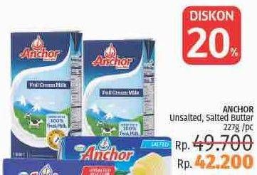 Promo Harga ANCHOR Butter Unsalted, Salted 227 gr - LotteMart