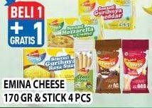 Promo Harga EMINA Cheddar Cheese 170gr/Cheese Stick 4s  - Hypermart