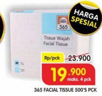 Promo Harga 365 Facial Tissue 500 sheet - Superindo