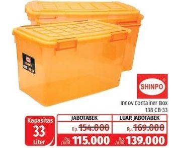 Promo Harga SHINPO Container Box Innov 138-CB33 33000 ml - Lotte Grosir