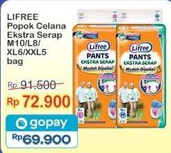 Promo Harga Lifree Popok Celana Ekstra Serap M10, L8, XL6, XXL5 5 pcs - Indomaret