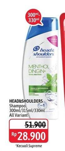 Promo Harga HEAD & SHOULDERS Shampoo All Variants 300 ml - Alfamidi