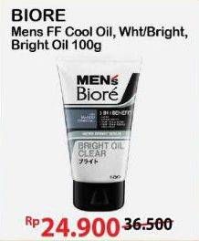 Promo Harga Biore Mens Facial Foam Double Scrub Cool Oil Clear, White Energy, Bright Oil Clear 100 ml - Alfamart