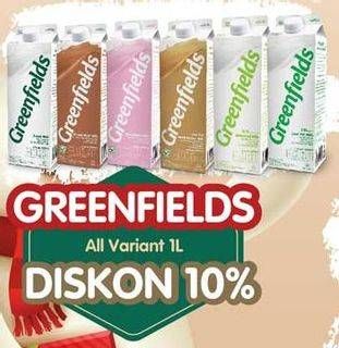 Promo Harga GREENFIELDS Fresh Milk All Variants 1000 ml - Yogya