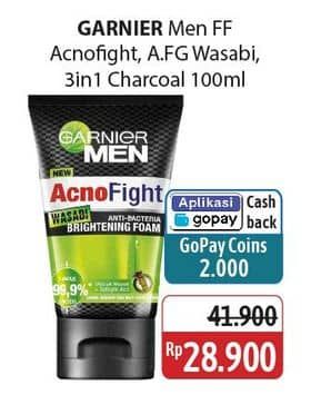 Garnier Men Garnier Men Acno Fight Facial Foam /Garnier Men Turbo Light Oil Control Facial Foam  Diskon 31%, Harga Promo Rp28.900, Harga Normal Rp41.900, Pembayaran Aplikasi GoPay :⁣⁣⁣⁣⁣⁣
- Khusus Pembayaran Di Tempat Hanya Menggunakan Aplikasi GoPay Baru, Minimal Transaksi Rp15.000
- Berlaku 1 Barang/Transaksi/Struk
- Per Akun Maksimal 2x Transaksi/Pelanggan/Periode JSM, Cashback Rp2.000 dengan GOPAY min transaksi Rp15.000