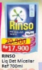 Promo Harga Rinso Liquid Detergent + Molto Micellar Soft 700 ml - Alfamart