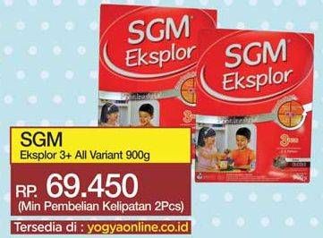 Promo Harga SGM Eksplor 3+ Susu Pertumbuhan Coklat 900 gr - Yogya