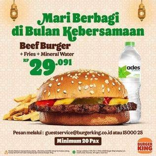 Promo Harga Burger King Paket Beef Burger  - Burger King