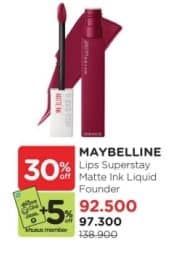 Maybelline Super Stay Matte Ink 5 ml Diskon 29%, Harga Promo Rp97.300, Harga Normal Rp138.900, Khusus Member Rp. 92.500, Khusus Member