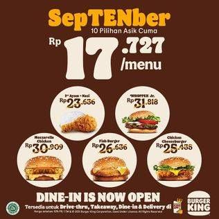 Promo Harga BURGER KING Menu  - Burger King