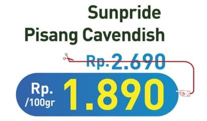 Promo Harga Sunpride Pisang Cavendish per 100 gr - Hypermart