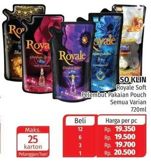 Promo Harga SO KLIN Royale Parfum Collection Black Velvet, Purple Dawn, Starry Night, Winter Breeze 800 ml - Lotte Grosir