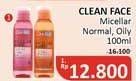 Promo Harga Purbasari Cleanface Micellar Water 3in1 For Oily Skin, For Normal Skin 100 ml - Alfamidi