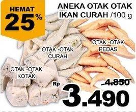 Promo Harga Otak-otak Ikan Curah, Kotak, Pedas per 100 gr - Giant