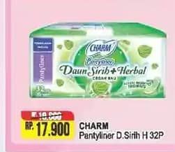 Promo Harga Charm Pantyliner Daun Sirih + Herbal 32 pcs - Alfamart