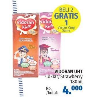 Promo Harga VIDORAN Xmart UHT Coklat, Strawberry 180 ml - LotteMart