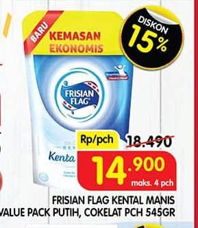 Promo Harga Frisian Flag Susu Kental Manis Cokelat, Putih 545 gr - Superindo