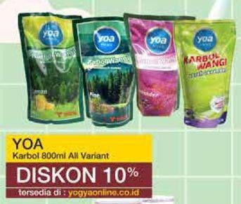 Promo Harga YOA Karbol All Variants 800 ml - Yogya