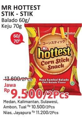 Promo Harga Mr Hottest Sticks Bumbu Balado, Cheese 60 gr - Alfamidi