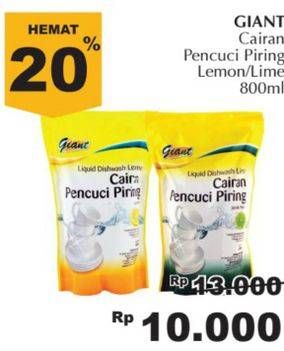 Promo Harga GIANT Pencuci Piring Lemon, Lime 800 ml - Giant