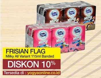 Promo Harga FRISIAN FLAG Susu UHT Milky Chocolate, Strawberry 115 ml - Yogya