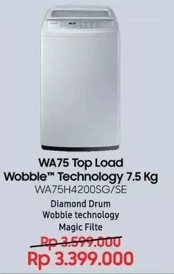 Promo Harga SAMSUNG WA75H4200SG/SE | Washing Machine Top Loading 7.5kg  - LotteMart