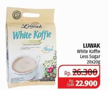Promo Harga Luwak White Koffie Premium Less Sugar per 20 sachet 20 gr - Lotte Grosir