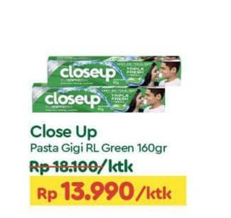 Promo Harga Close Up Pasta Gigi Everfresh Menthol Fresh 160 gr - TIP TOP