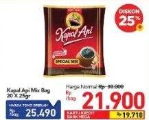 Promo Harga Kapal Api Kopi Bubuk Special Mix per 20 sachet 25 gr - Carrefour