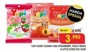 Promo Harga YUPI Candy Little Stars, Strawberry Kiss, Peach Rings 45 gr - Superindo