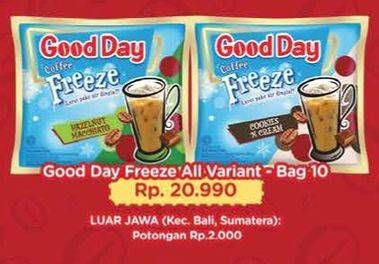 Promo Harga Good Day Coffee Freeze All Variants per 10 sachet 30 gr - Hypermart