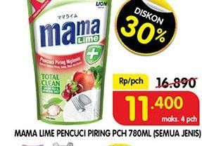 Promo Harga MAMA LIME Cairan Pencuci Piring Lime 780 ml - Superindo