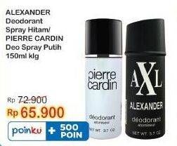 Promo Harga Pierre Cardin Deodorant Spray/Alexander Deodoran Spray   - Indomaret