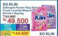 Promo Harga So Klin Softergent Rossy Pink, Purple Lavender, Magnolia Berries 1800 gr - Indomaret