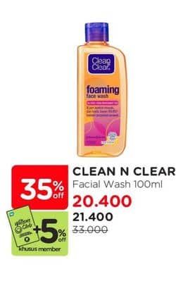 Promo Harga Clean & Clear Facial Wash 100 ml - Watsons