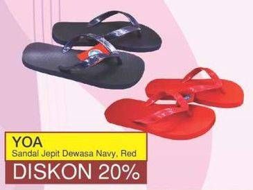 Promo Harga YOA Sandal Jepit  Dewasa Navy, Merah  - Yogya