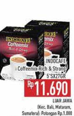 Promo Harga Indocafe Coffeemix Rich Strong per 5 sachet 20 gr - Hypermart