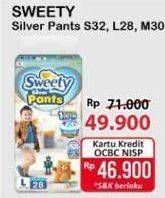 Promo Harga Sweety Silver Pants M30, S32, L28 28 pcs - Alfamart