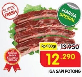 Promo Harga Iga Sapi Potong per 100 gr - Superindo