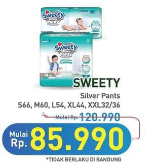 Promo Harga Sweety Silver Pants S66, M60, L54, XL44, XXL32, XXL36 32 pcs - Hypermart