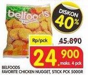 Promo Harga BELFOODS FAVORITE Chicken Nugget / Stick 500gr  - Superindo
