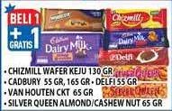 Promo Harga SILVER QUEEN Chocolate Almond, Milk Nut Cashew 65 gr - Hypermart