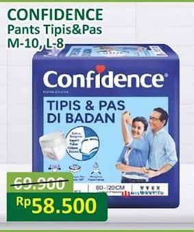 Promo Harga Confidence Adult Pants Tipis & Pas Di Badan M10, L8 8 pcs - Alfamart