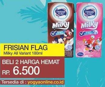 Promo Harga FRISIAN FLAG Susu UHT Milky All Variants per 2 pcs 180 ml - Yogya